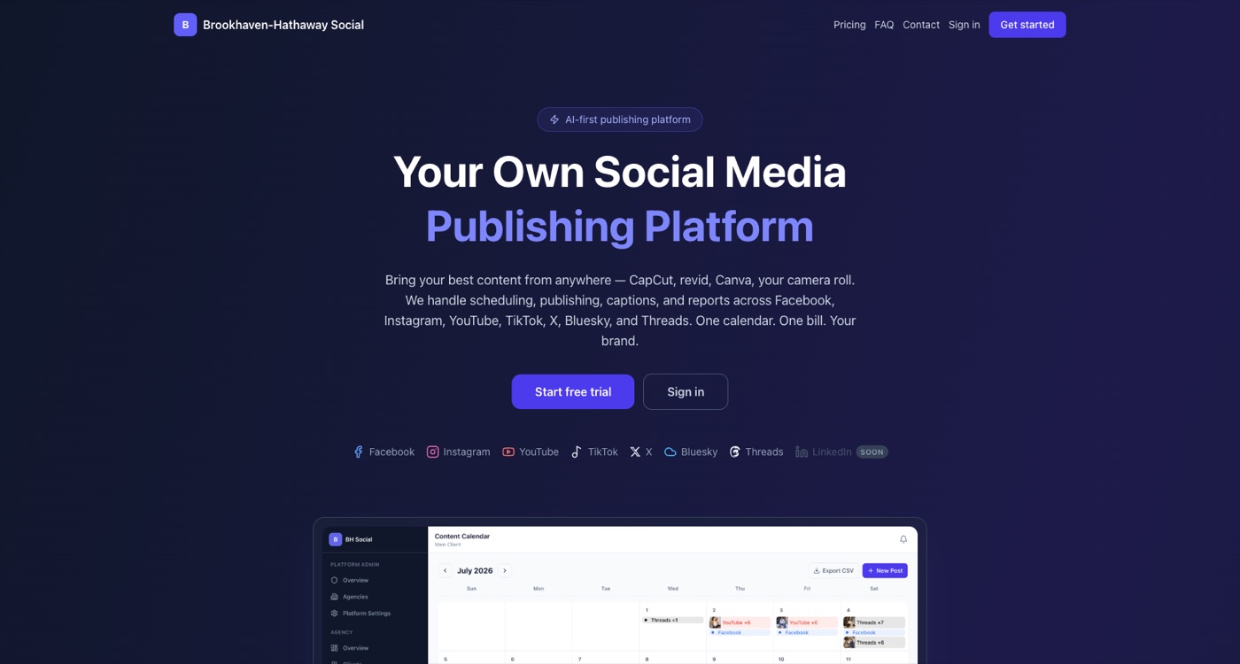 BH Social website thumbnail